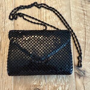 VINTAGE Y & S Originals Evening Clutch Purse Crossbody Mini Black Metallic